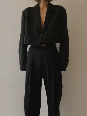 Mind My Graceful Business Crop Blazer