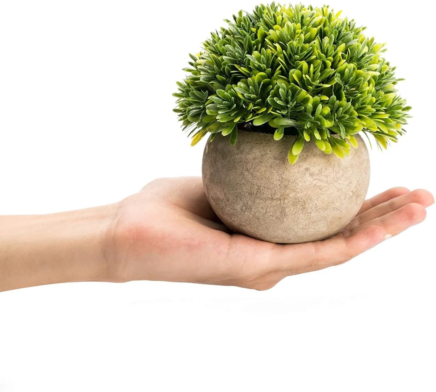 Mini Plastic Plants Fake Melaleuca Grass with Pots Home Decor Green