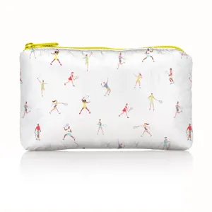 Mini Zipper Pack in White with Tennis Match Pattern