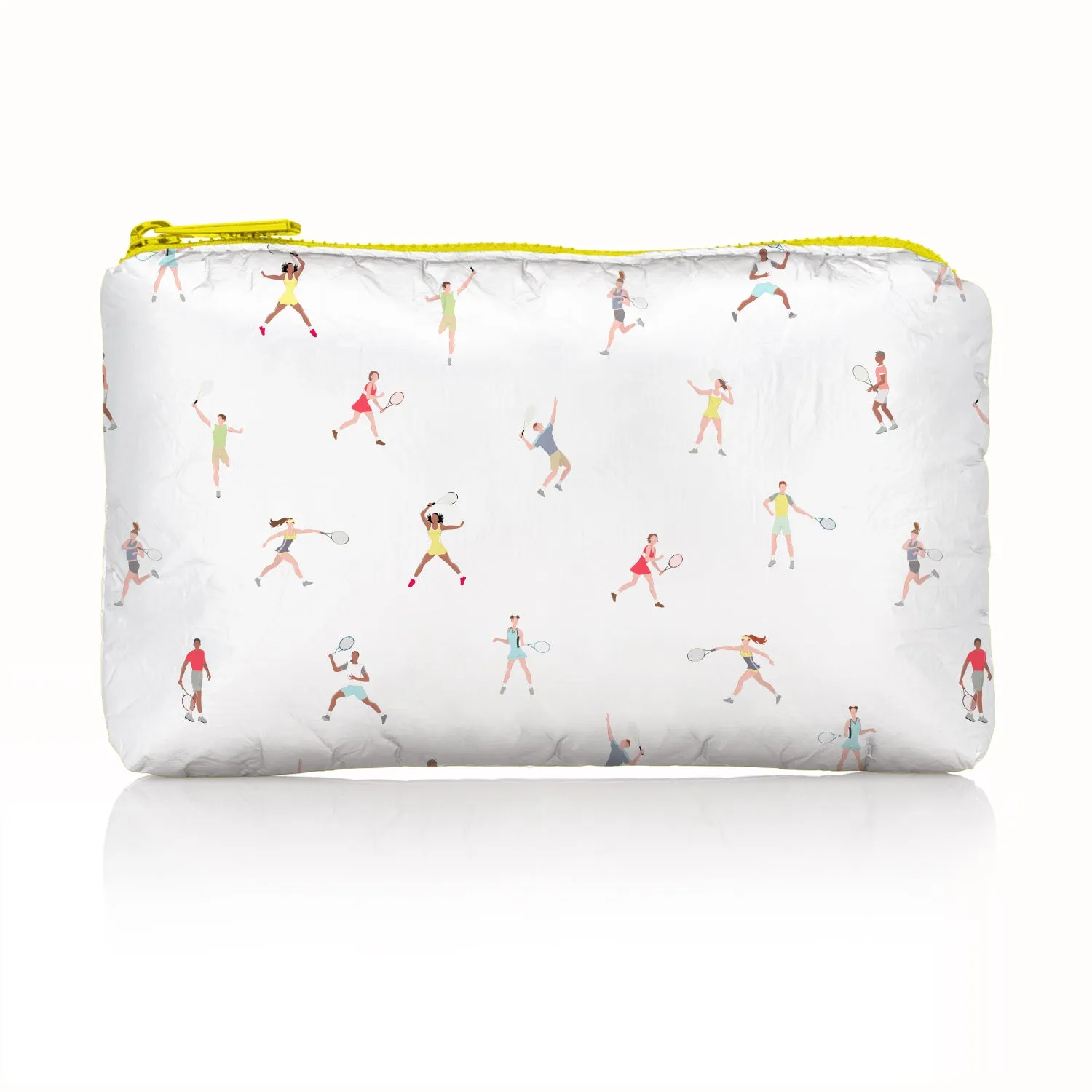 Mini Zipper Pack in White with Tennis Match Pattern