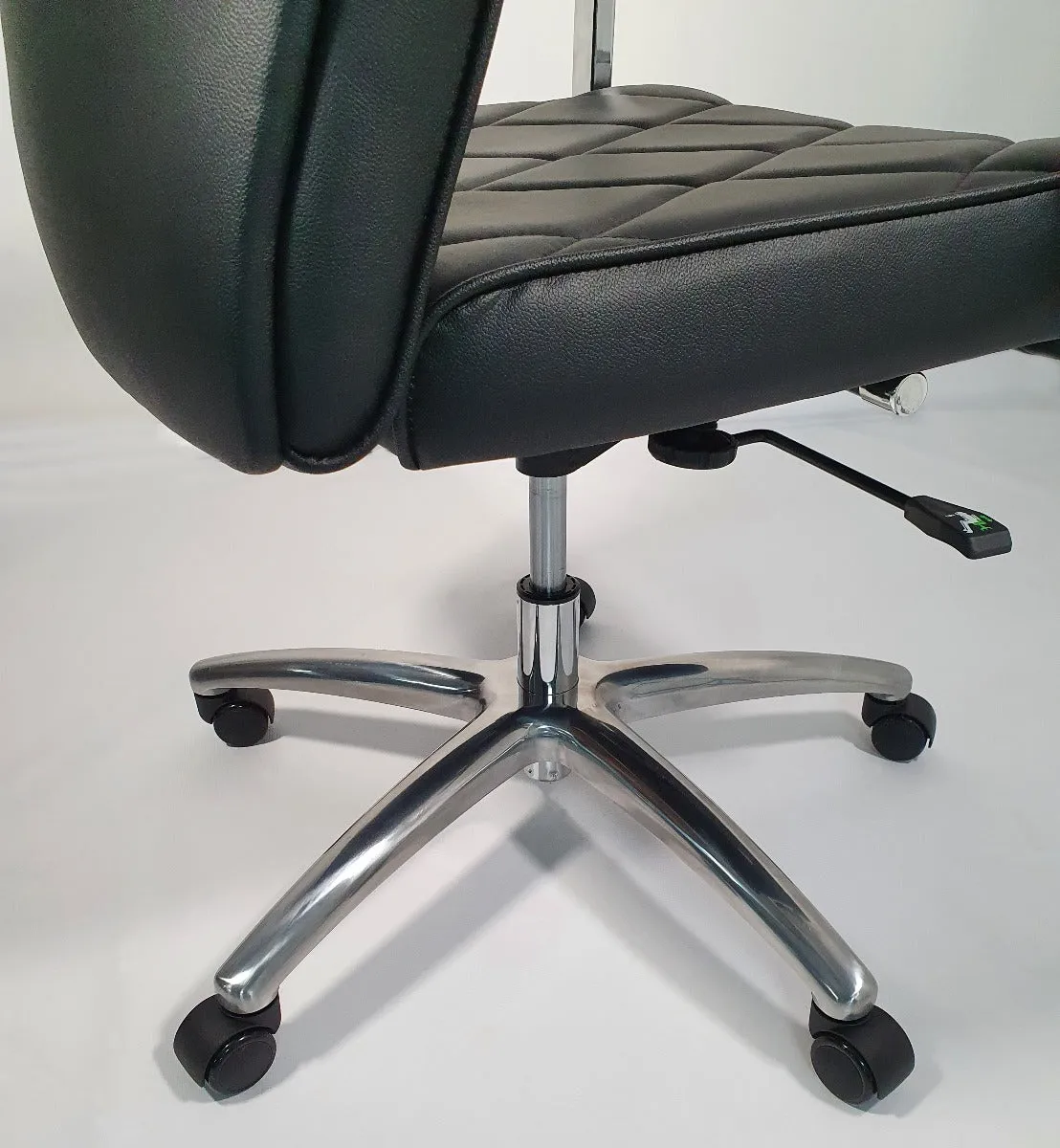 Modern Black Genuine Hide Leather Executive Office Chair - ZMA-217