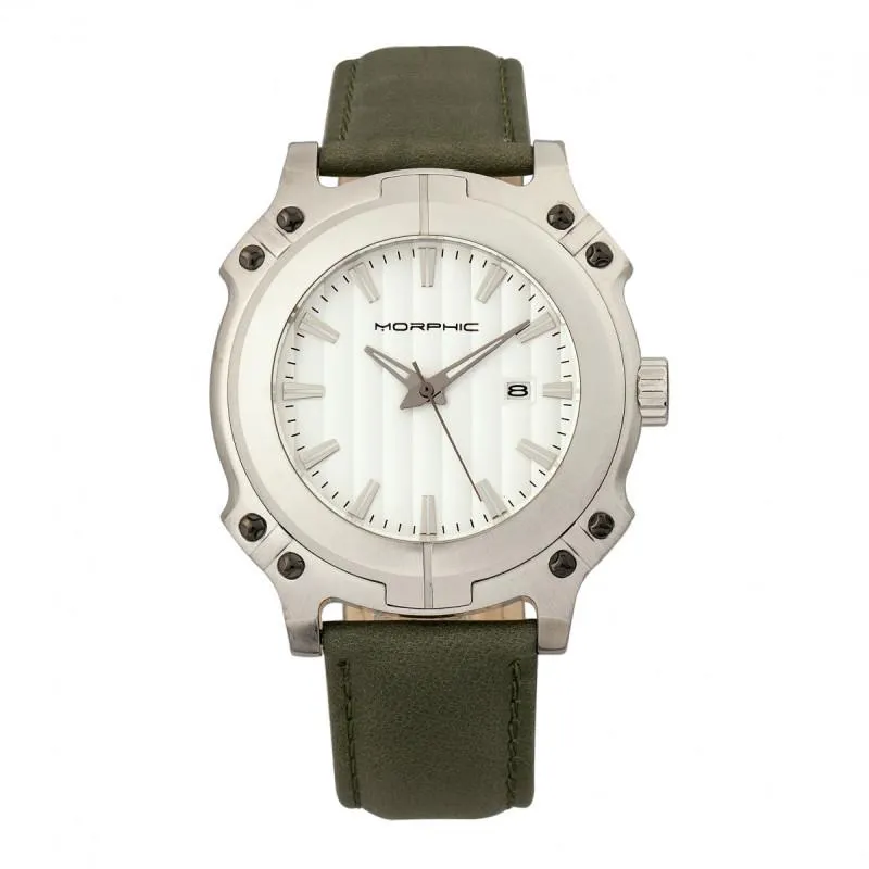 Morphic M68 Series Leather-Band Watch w/ Date