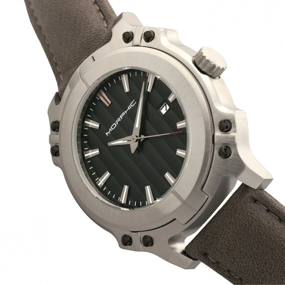 Morphic M68 Series Leather-Band Watch w/ Date