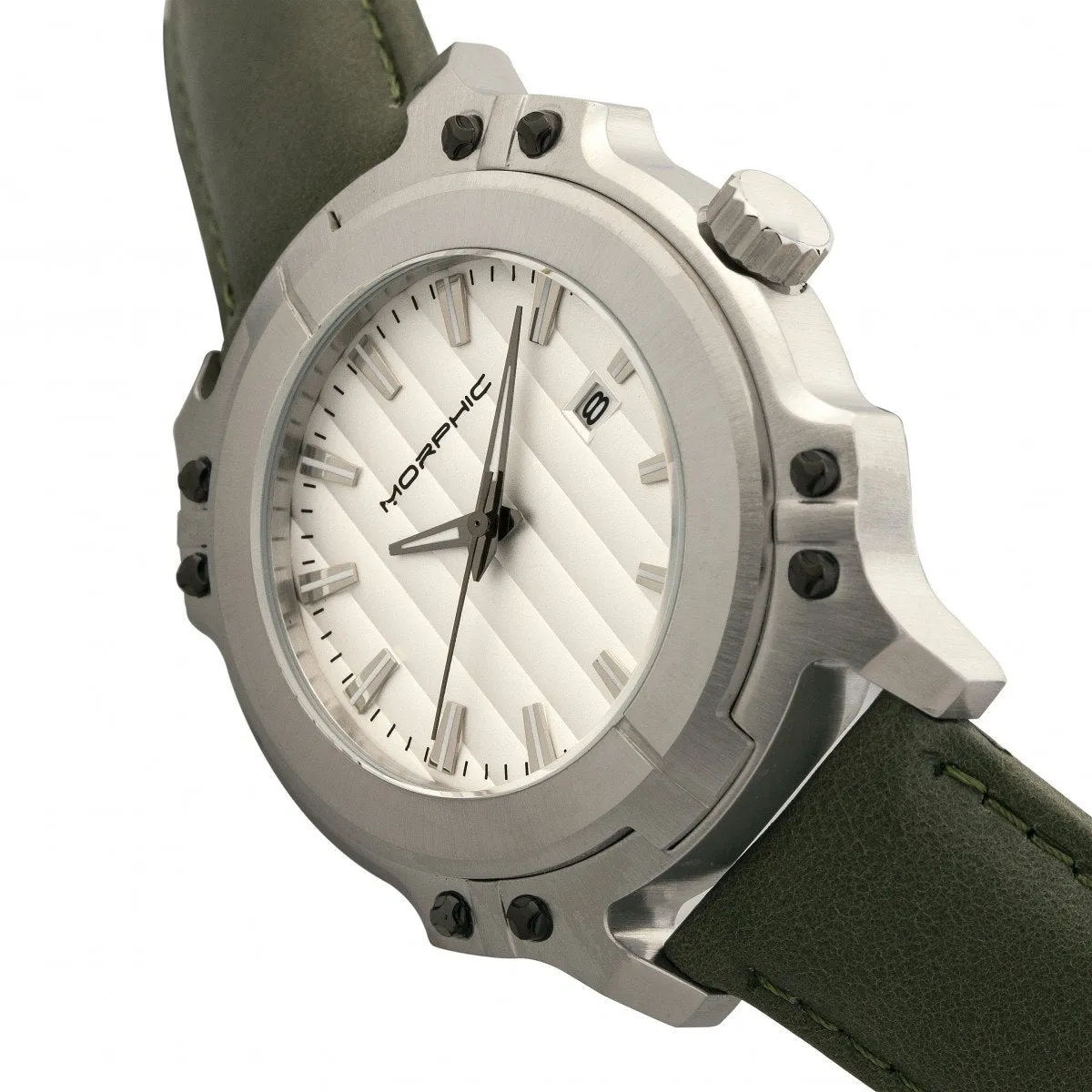 Morphic M68 Series Leather-Band Watch w/ Date