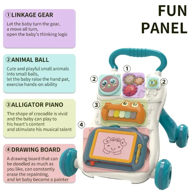 Multi-functional Baby Musical Learner Walker - Blue