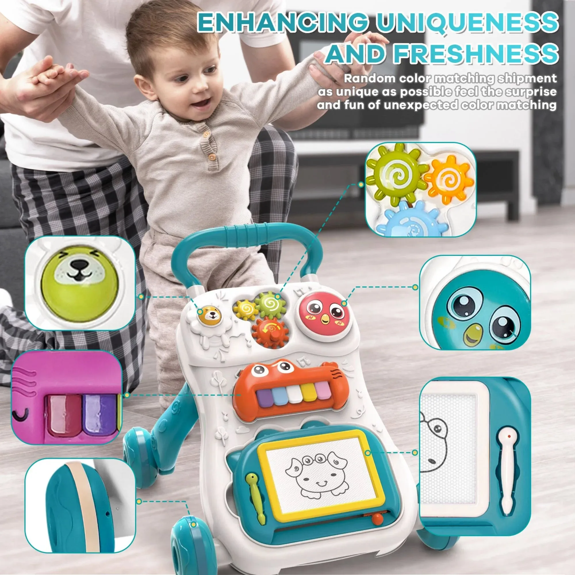 Multi-functional Baby Musical Learner Walker - Blue
