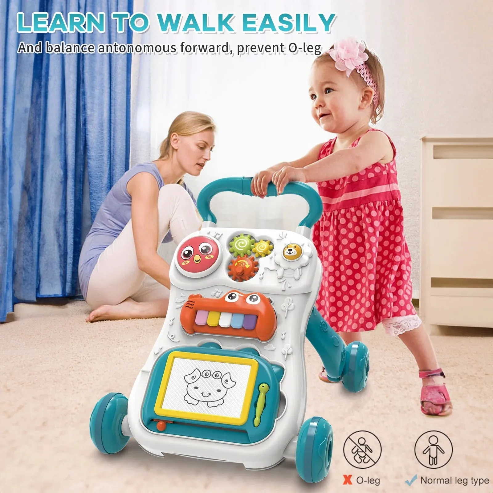 Multi-functional Baby Musical Learner Walker - Blue
