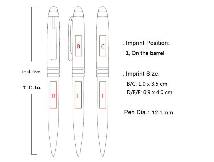 Multi-functional stylus metal ball pen