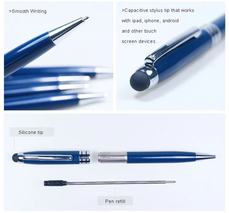 Multi-functional stylus metal ball pen