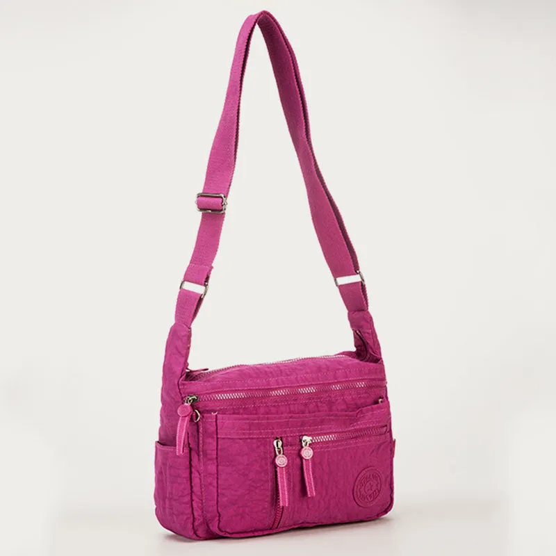 Multi-Pocket Handbag Purse for Women Waterproof Nylon Travel Crossbody Bag