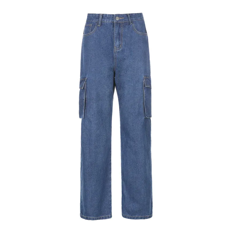 Multi Pockets Graceful Street Jeans