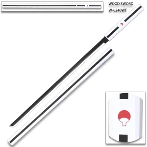 Naruto Sasuke White Sword Of Kusanagi Wooden Katana for Cosplay |104 Cms|
