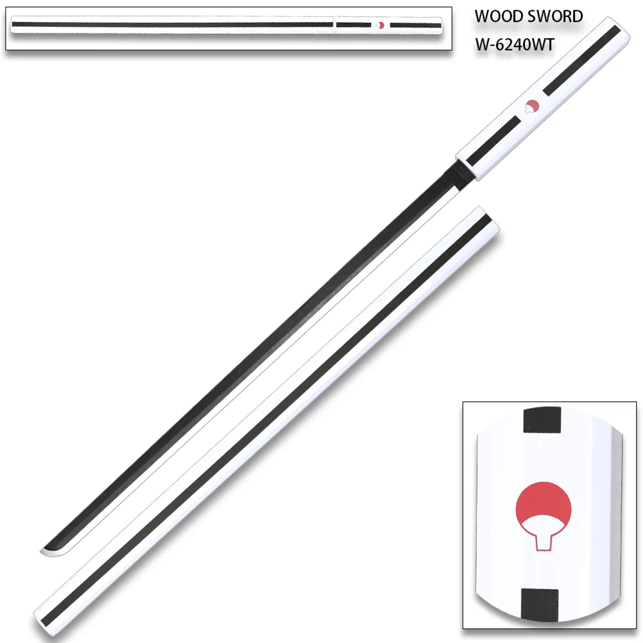 Naruto Sasuke White Sword Of Kusanagi Wooden Katana for Cosplay |104 Cms|