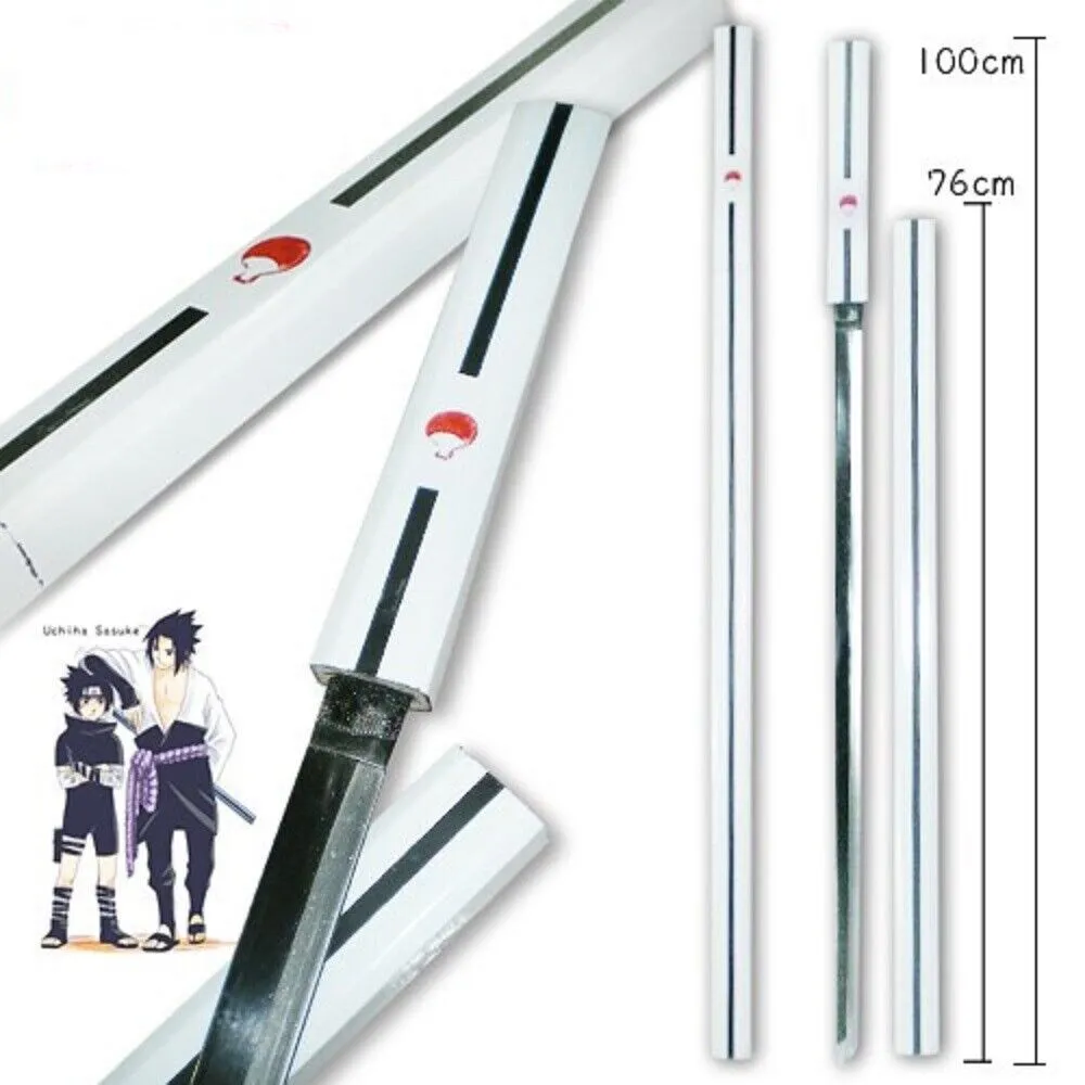 Naruto Sasuke White Sword Of Kusanagi Wooden Katana for Cosplay |104 Cms|
