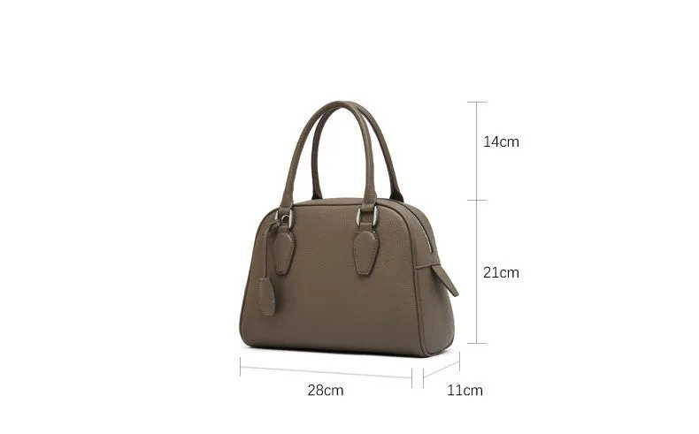 New Head Leather Large Capacity Hand Pillow Bag 2830 khaki