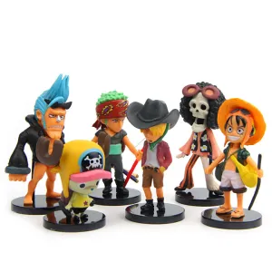 One Piece 6 Pcs Anime Action Figure Set Luffy Zoro Sanji Ace Sabo Robin PVC Action Figure  | 8.5 cms |