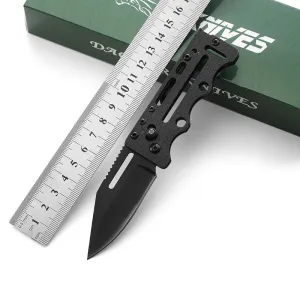 Other Camping & Hiking Products Knife Full Black Mini Stainless Steel Camping Self Defense Edc Knife