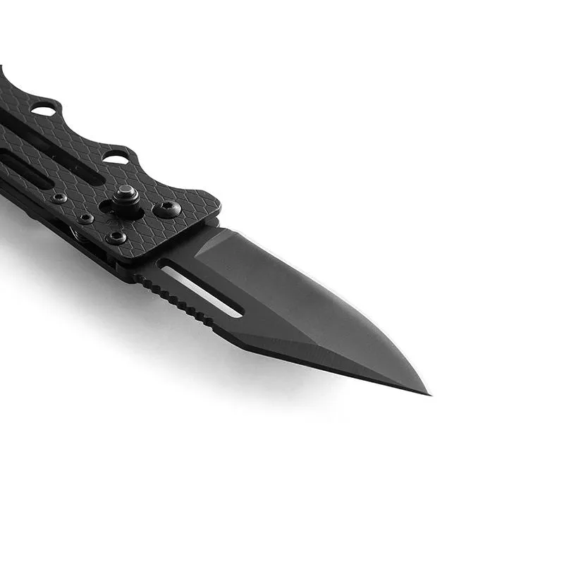 Other Camping & Hiking Products Knife Full Black Mini Stainless Steel Camping Self Defense Edc Knife