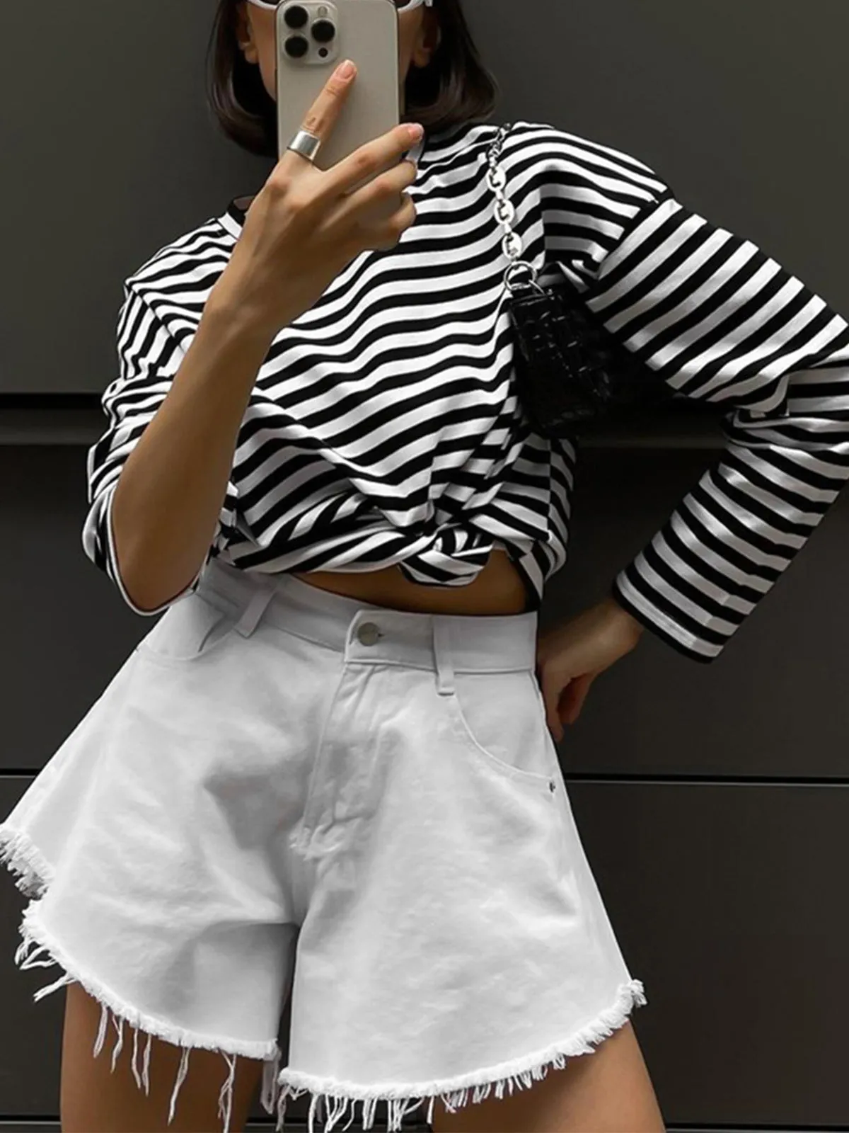 Oversized Leisure Graceful Stripe Shirt