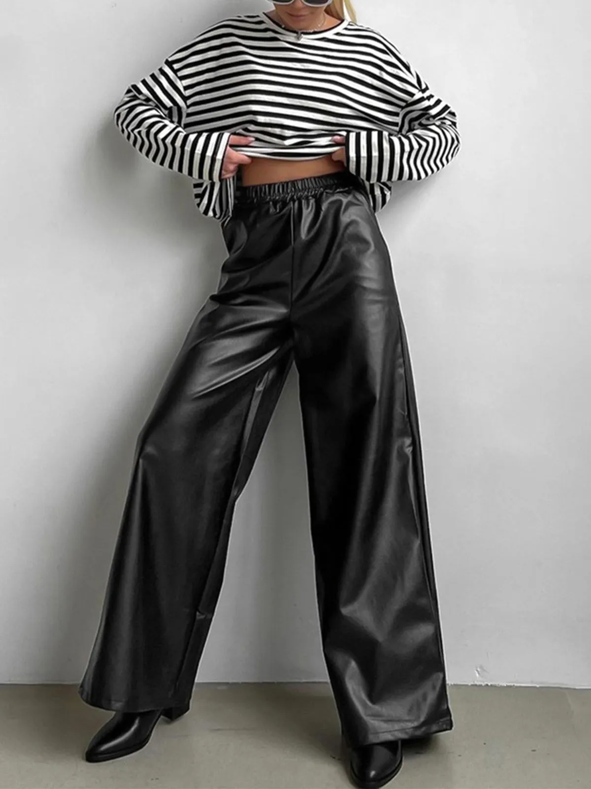Oversized Leisure Graceful Stripe Shirt