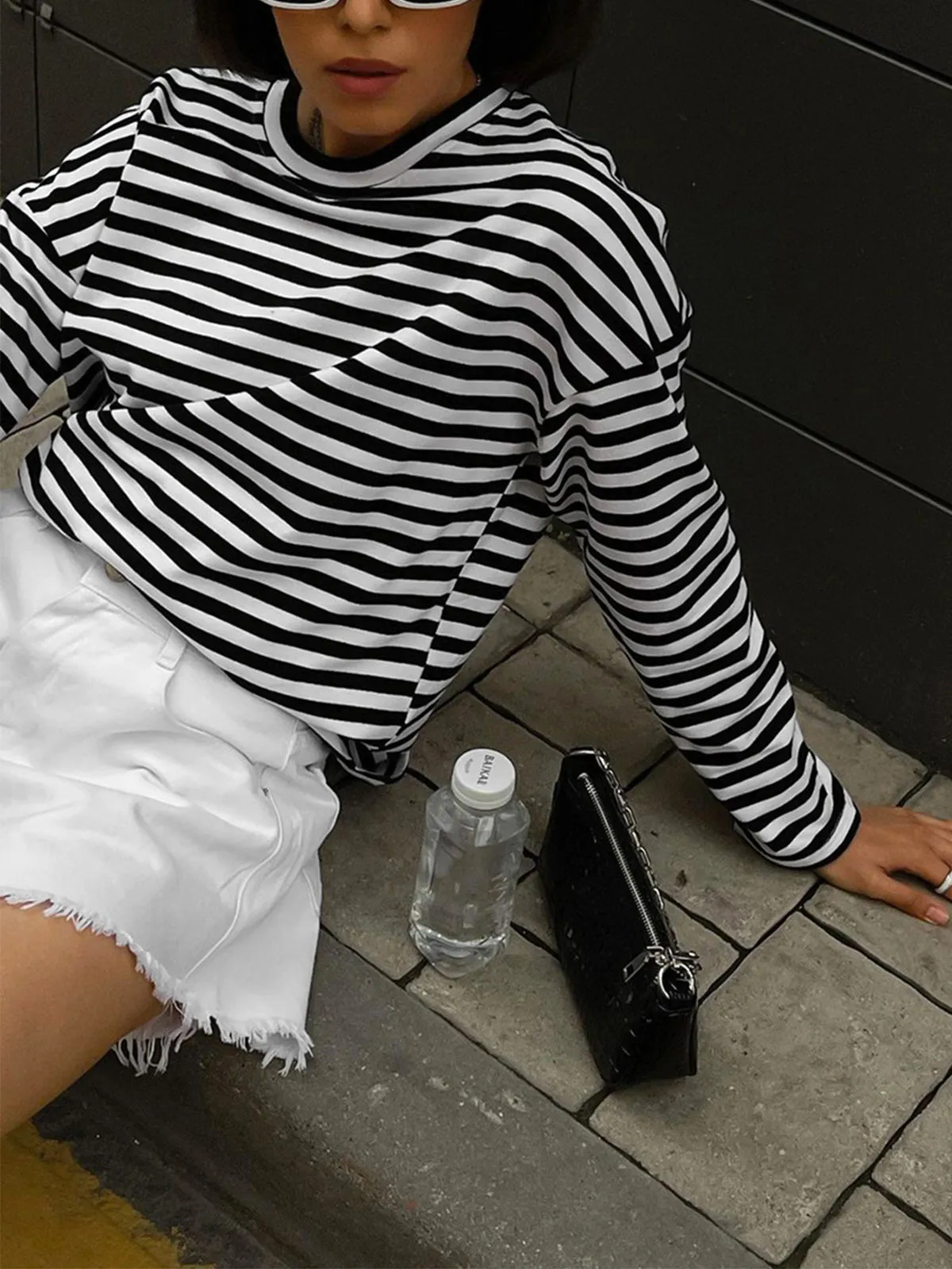 Oversized Leisure Graceful Stripe Shirt