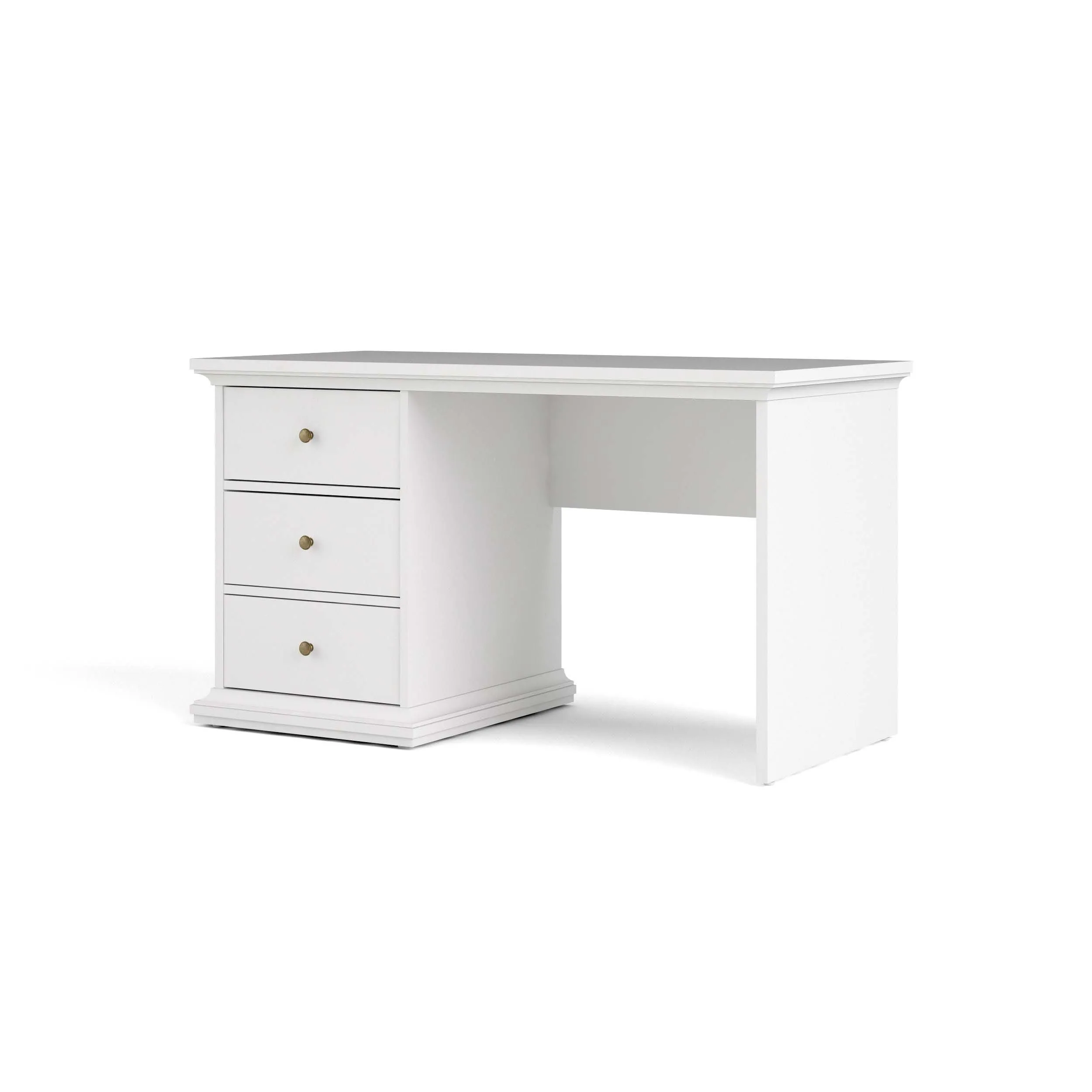 Paris Desk with 3 Drawers - White