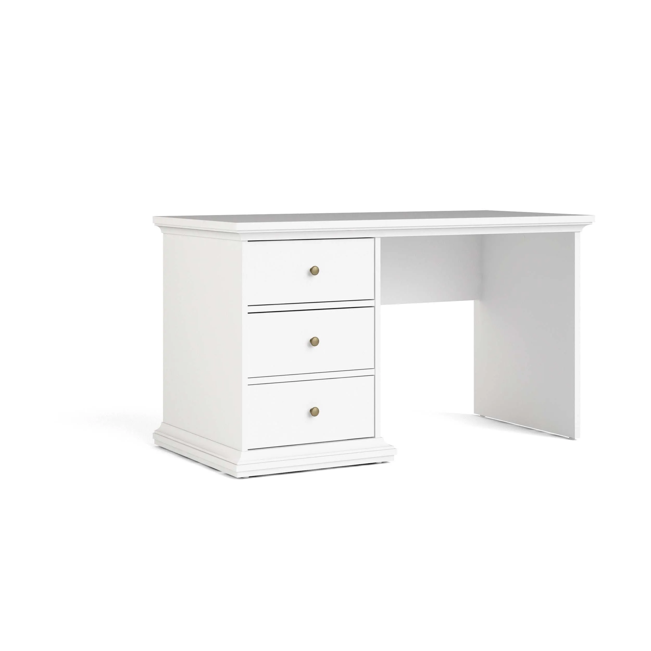 Paris Desk with 3 Drawers - White