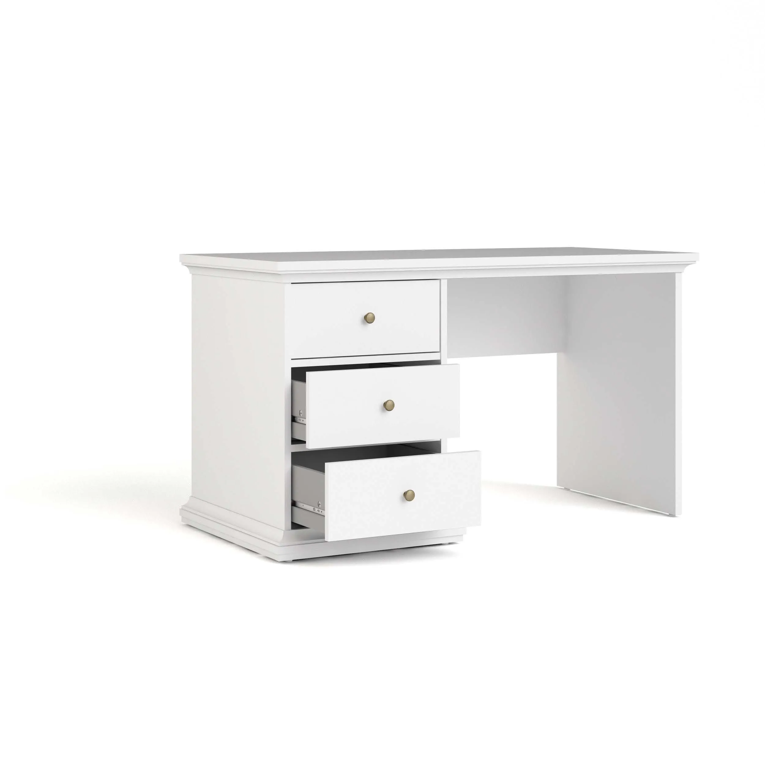Paris Desk with 3 Drawers - White