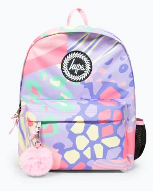 Pastel Print Badge Backpack in Multi