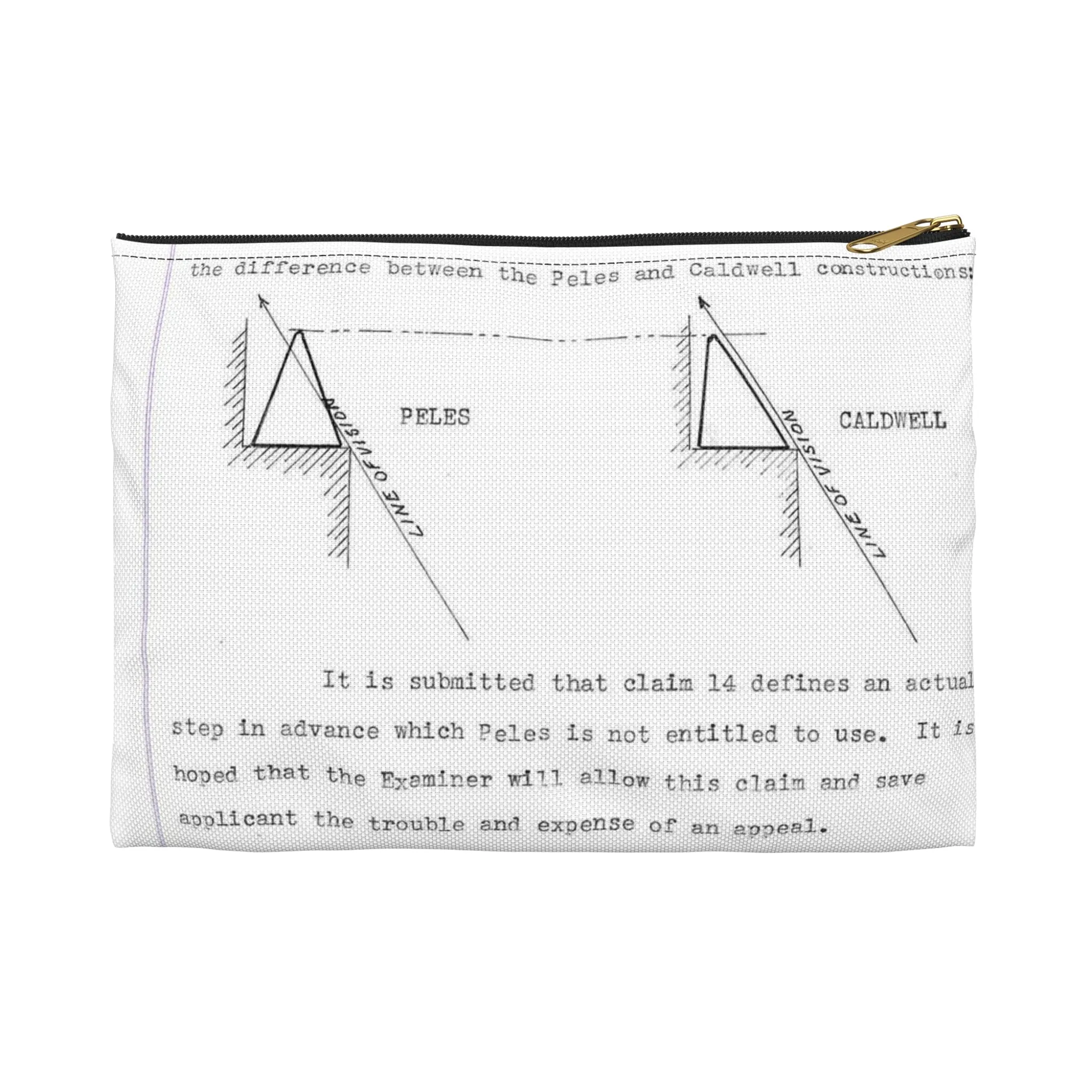 Patent Case File No. 2,298,194, Birdproofing, Inventor- Frederick W. Caldwell. - DPLA - 74c301010ed26c59dcbf62dd3cb26c47 (page 52) Large Organizer Pouch with Black Zipper