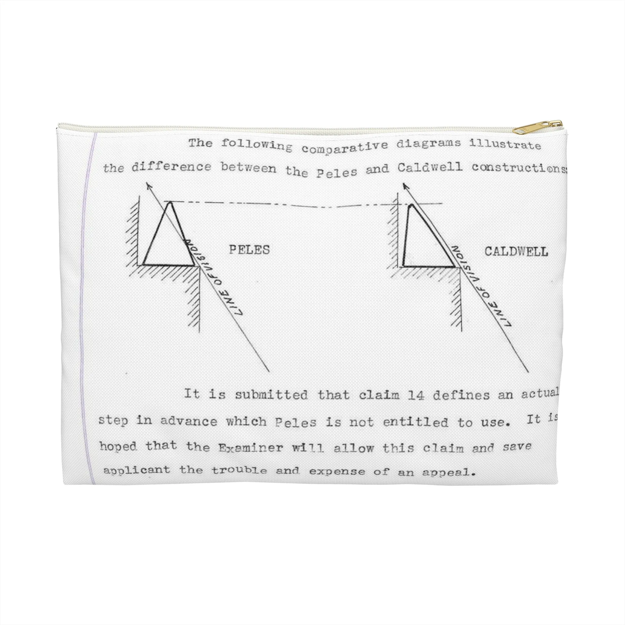 Patent Case File No. 2,298,194, Birdproofing, Inventor- Frederick W. Caldwell. - DPLA - 74c301010ed26c59dcbf62dd3cb26c47 (page 52) Large Organizer Pouch with Black Zipper