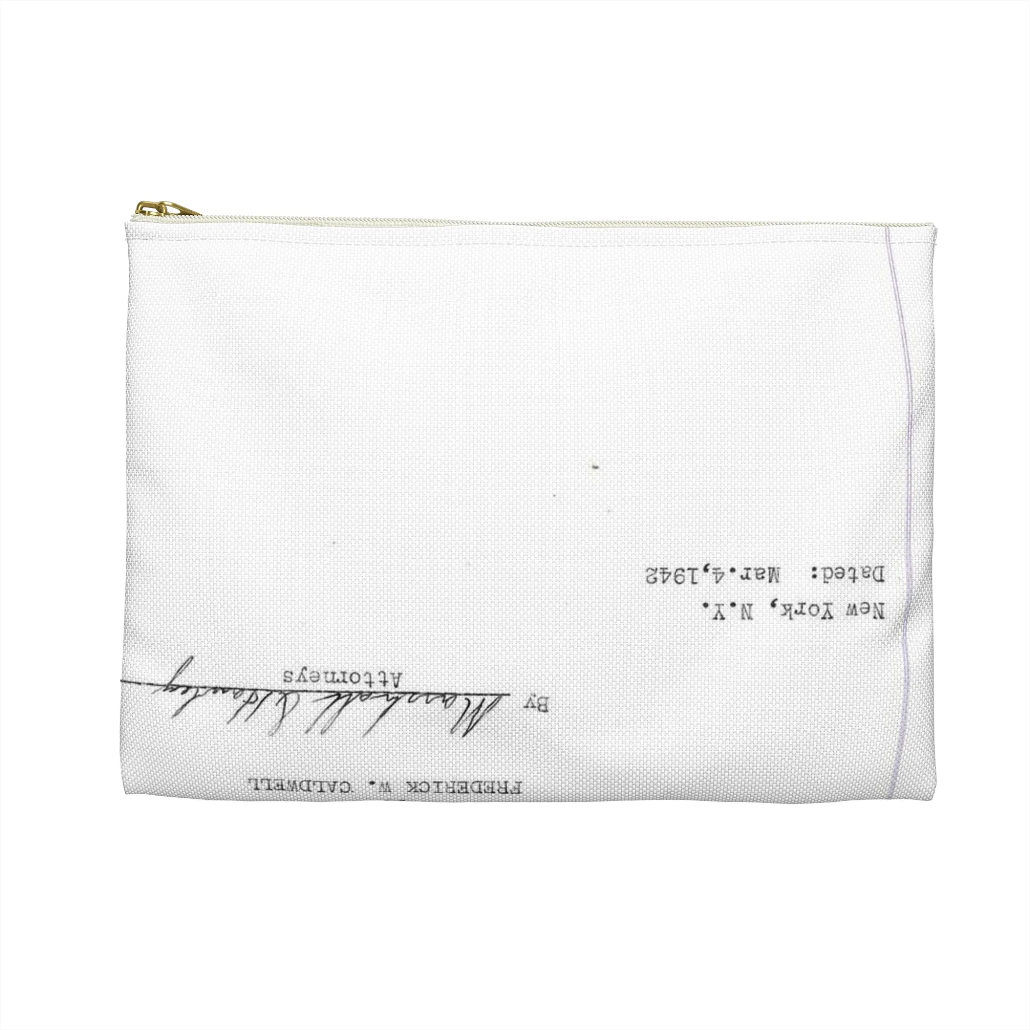 Patent Case File No. 2,298,194, Birdproofing, Inventor- Frederick W. Caldwell. - DPLA - 74c301010ed26c59dcbf62dd3cb26c47 (page 52) Large Organizer Pouch with Black Zipper