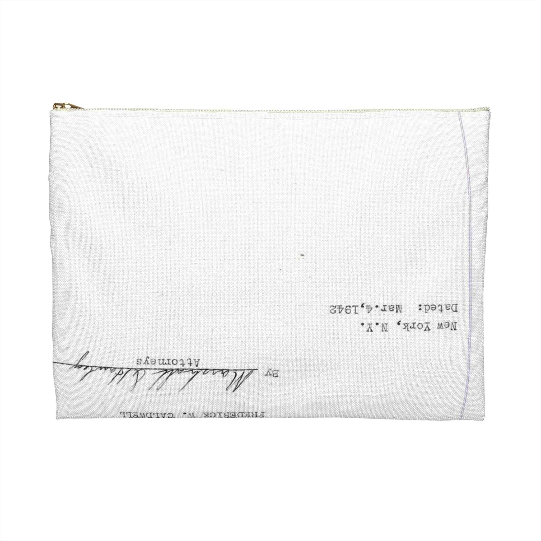 Patent Case File No. 2,298,194, Birdproofing, Inventor- Frederick W. Caldwell. - DPLA - 74c301010ed26c59dcbf62dd3cb26c47 (page 52) Large Organizer Pouch with Black Zipper