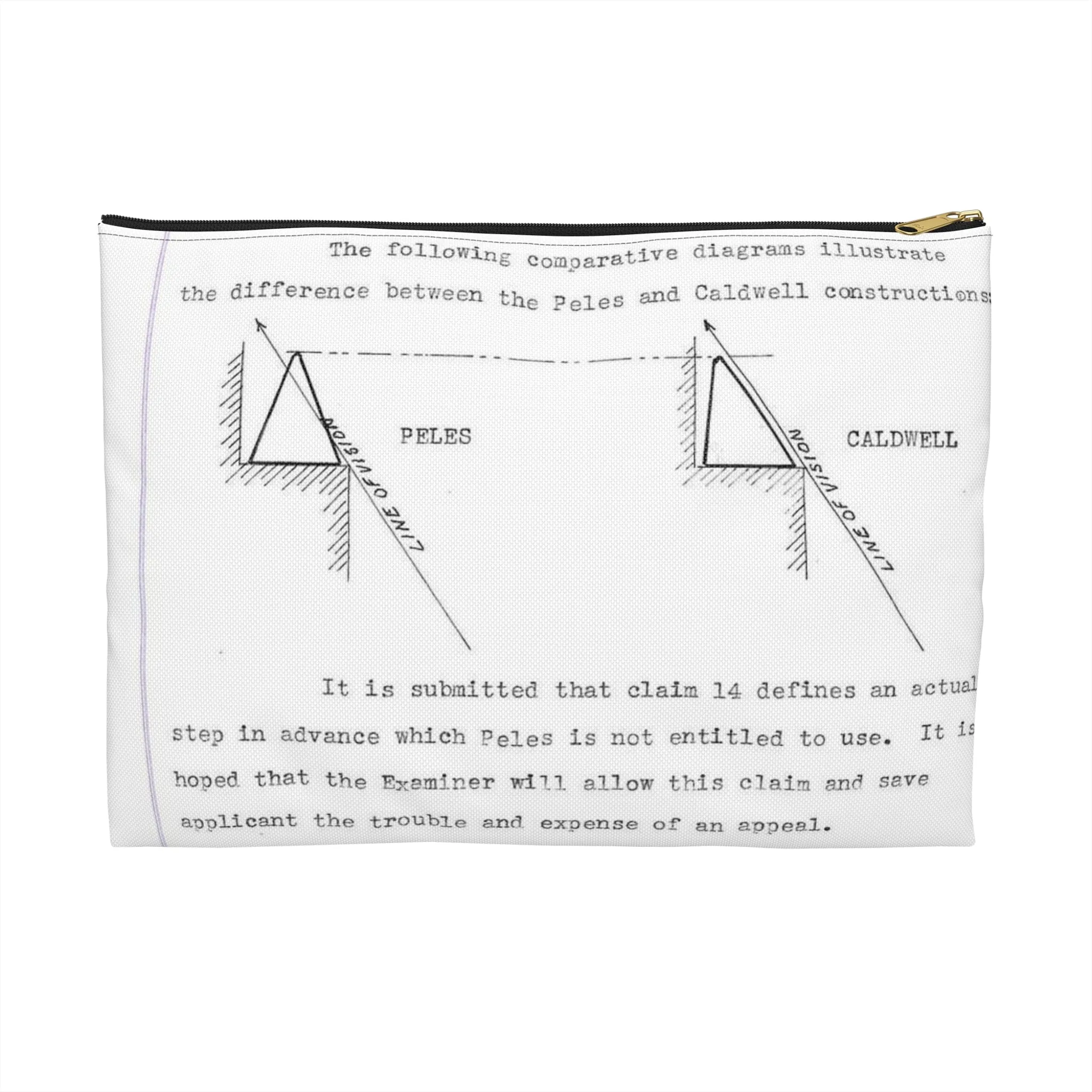 Patent Case File No. 2,298,194, Birdproofing, Inventor- Frederick W. Caldwell. - DPLA - 74c301010ed26c59dcbf62dd3cb26c47 (page 52) Large Organizer Pouch with Black Zipper