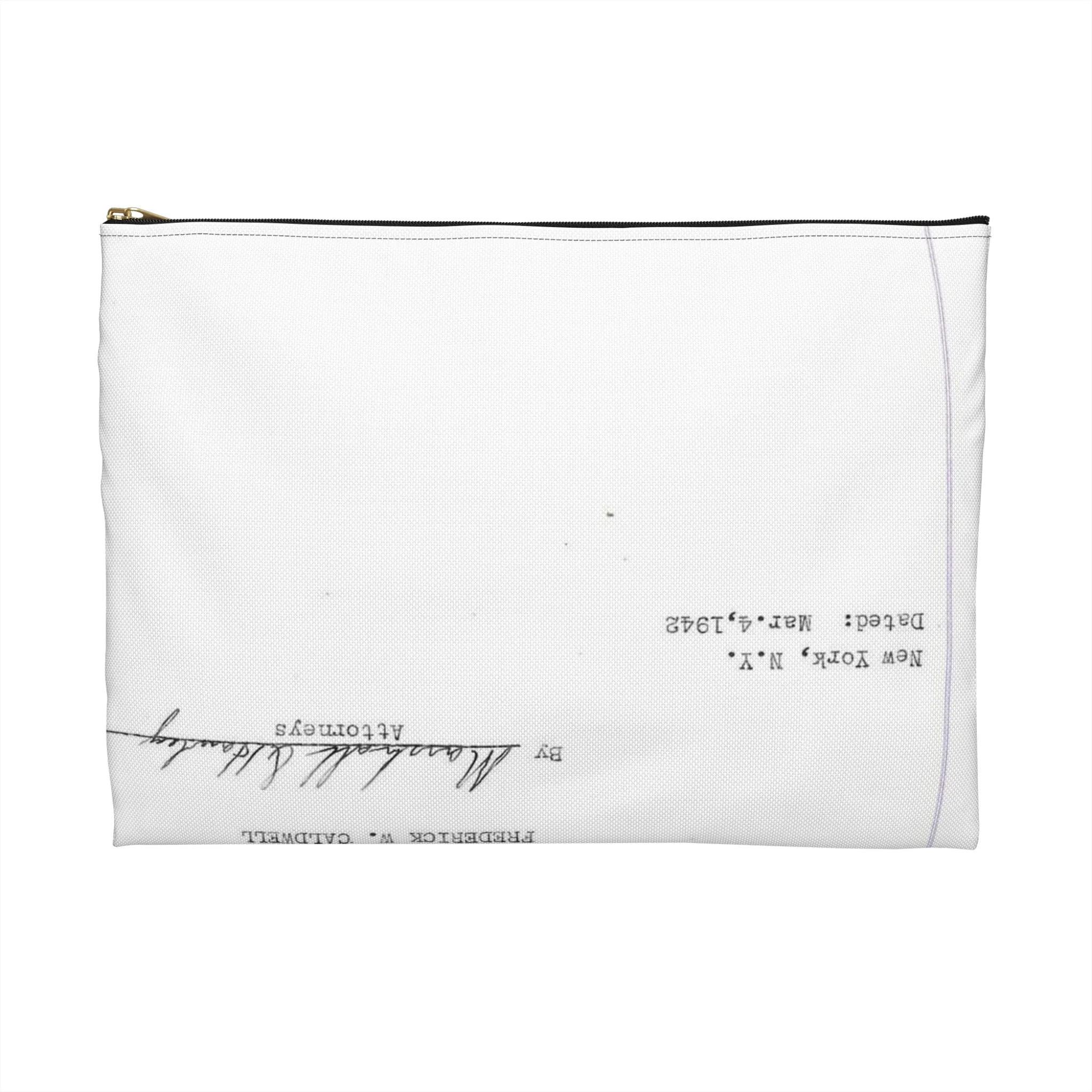 Patent Case File No. 2,298,194, Birdproofing, Inventor- Frederick W. Caldwell. - DPLA - 74c301010ed26c59dcbf62dd3cb26c47 (page 52) Large Organizer Pouch with Black Zipper