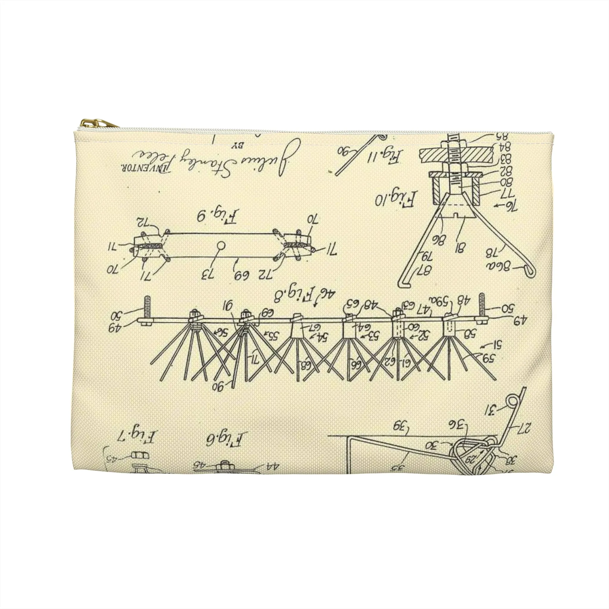 Patent Case File No. 2,456,731, Birdproofing, Inventor- Julius Stanley Peles. - DPLA - d82fb76b4d7e620c5afb38c092d878d5 (page 5) Large Organizer Pouch with Black Zipper