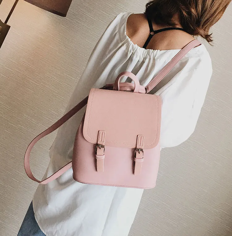 Paziye Women's Simple Contrast Color Backpack