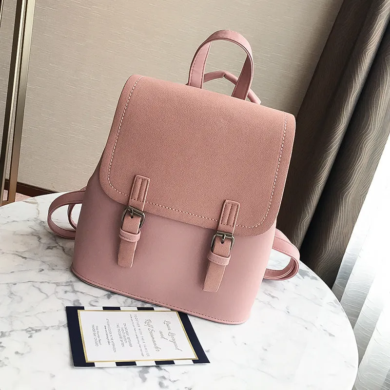Paziye Women's Simple Contrast Color Backpack