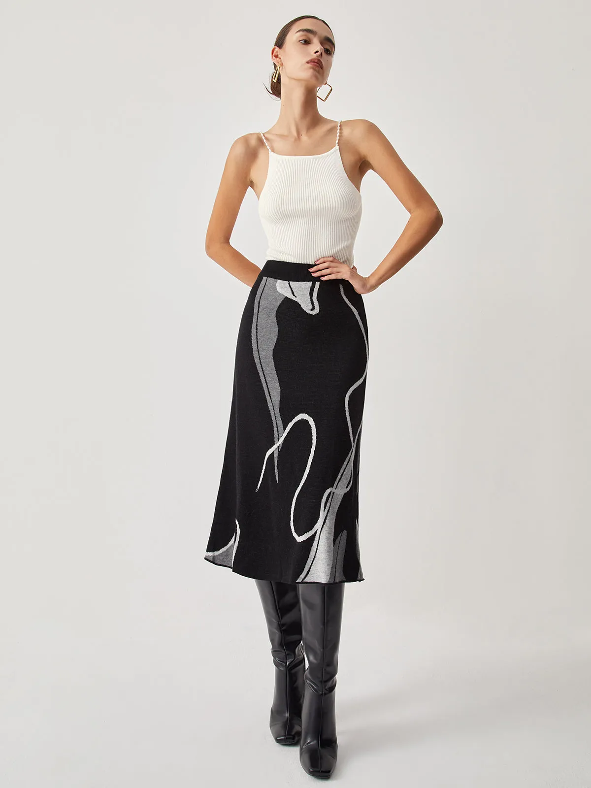 Pearl Strap Graceful Rib Cami Top