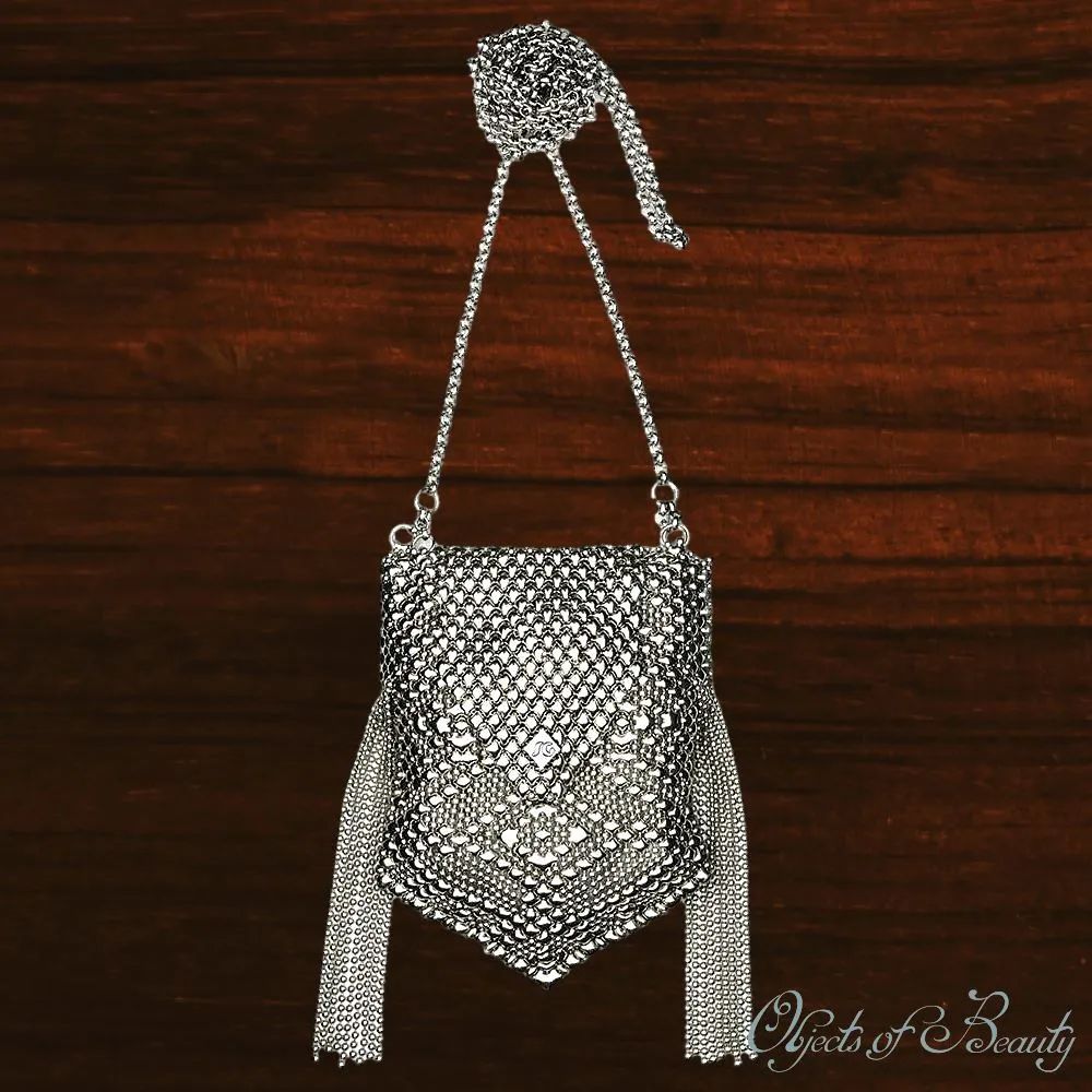 Pegasus Mesh Bag w Fringe Wings | SG Liquid Metal
