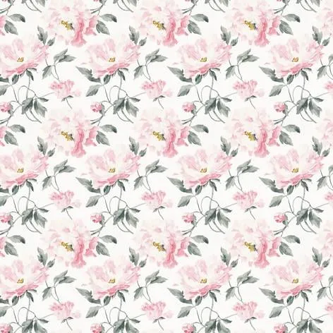 Peonies Dark Blush Wallpaper