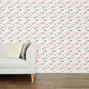 Peonies Dark Blush Wallpaper
