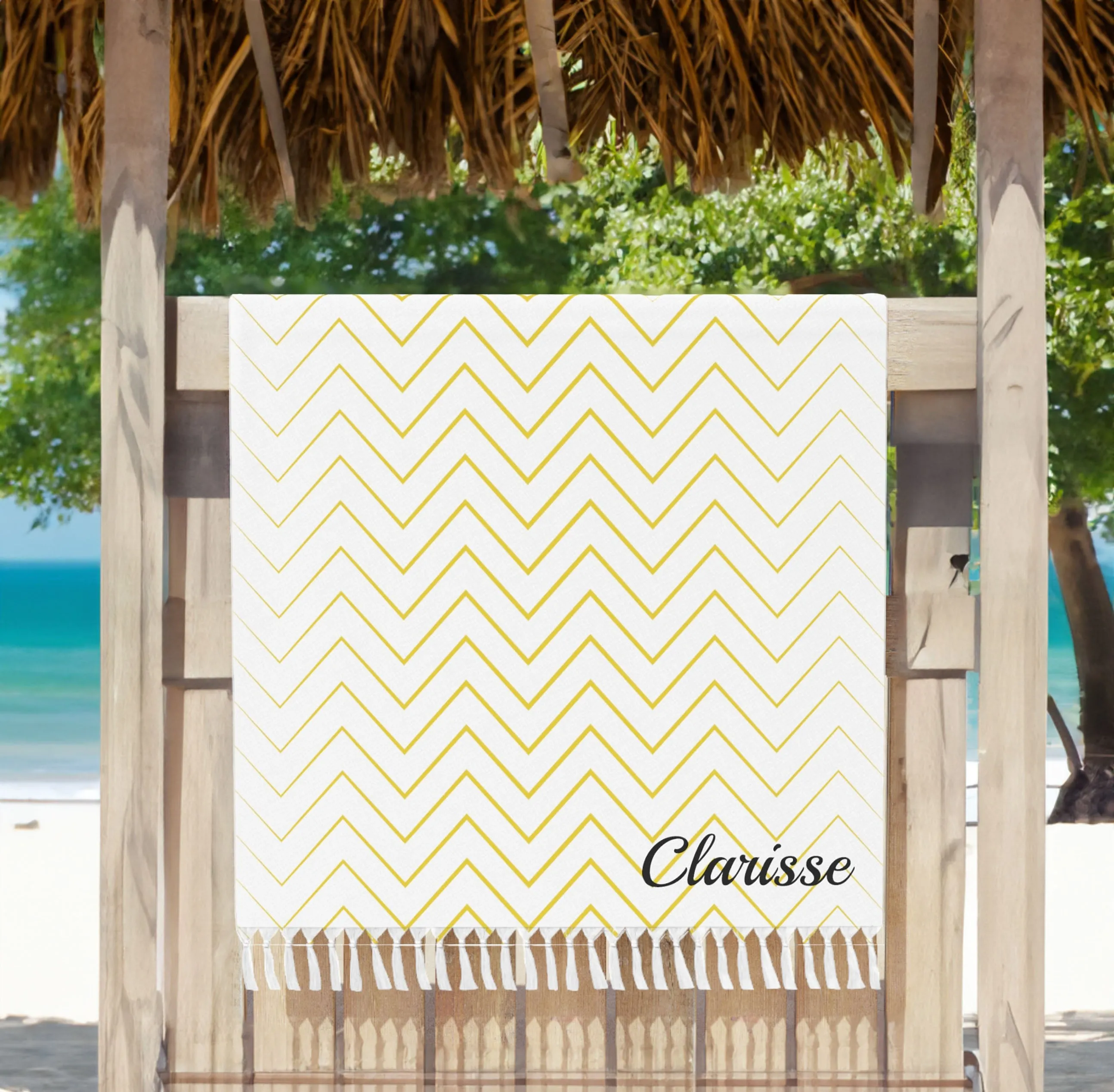 Personalized Boho Beach Towel