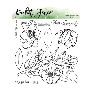 Picket Fence Studios Clear Stamp Set - Graceful Magnolias