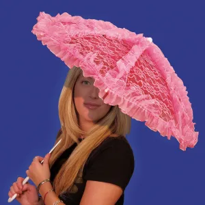 Pink Lace Parasol, 24 Inches, 1 Count