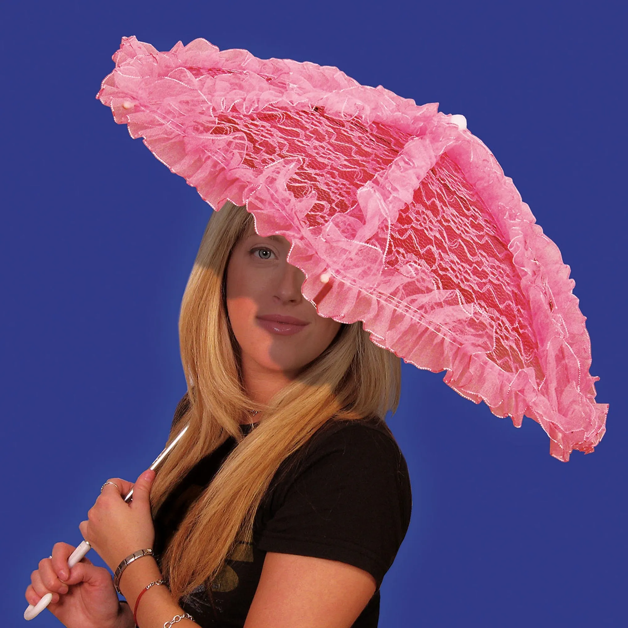 Pink Lace Parasol, 24 Inches, 1 Count