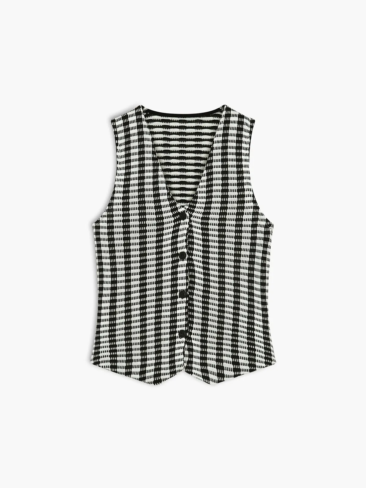 Pinstripe Eyelet Graceful Knit Vest