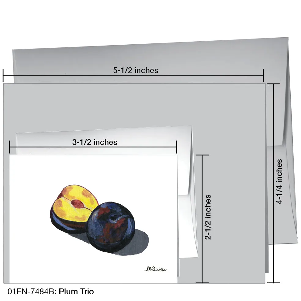 Plum Trio 1, Greeting Card (7484B)