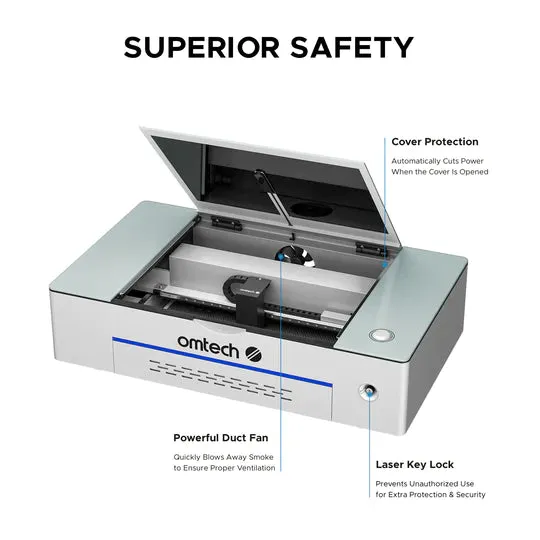 Polar 50W Desktop Laser Cutter & Engraver Machine With Rotary