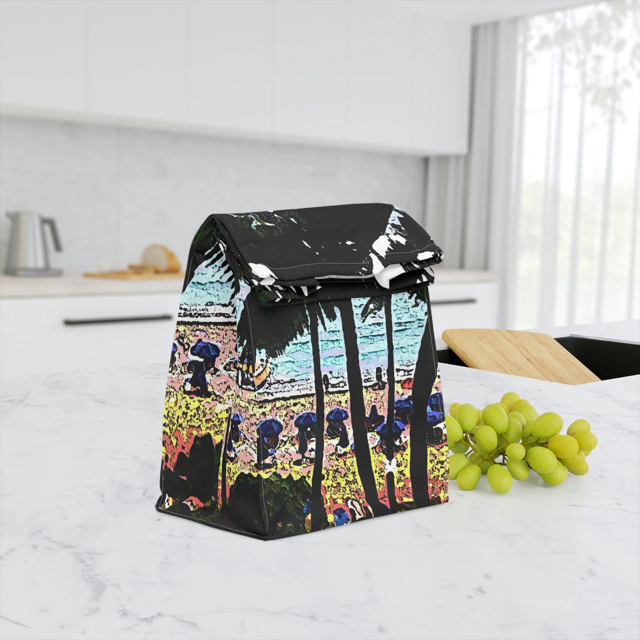 Polyester Lunch Bag ... "A Beautiful Beach Amongst The Palms" ... The Outrigger Waikiki, Honolulu, Oahu ... Original Works ...